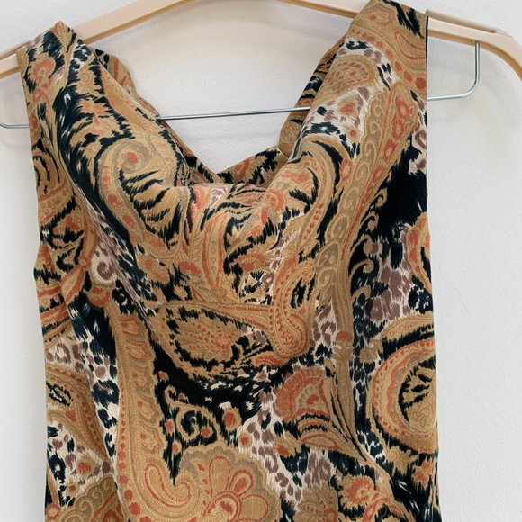 NWT Runway Collection Suede Paisley Animal Print Bateau Neck Sleeveless - Picture 7 of 11